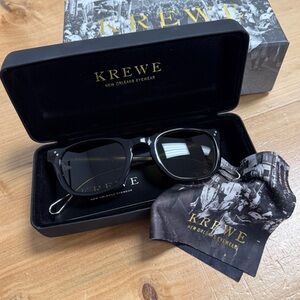 KREWE Black Gloss Sunglasses with Dark Lenses
